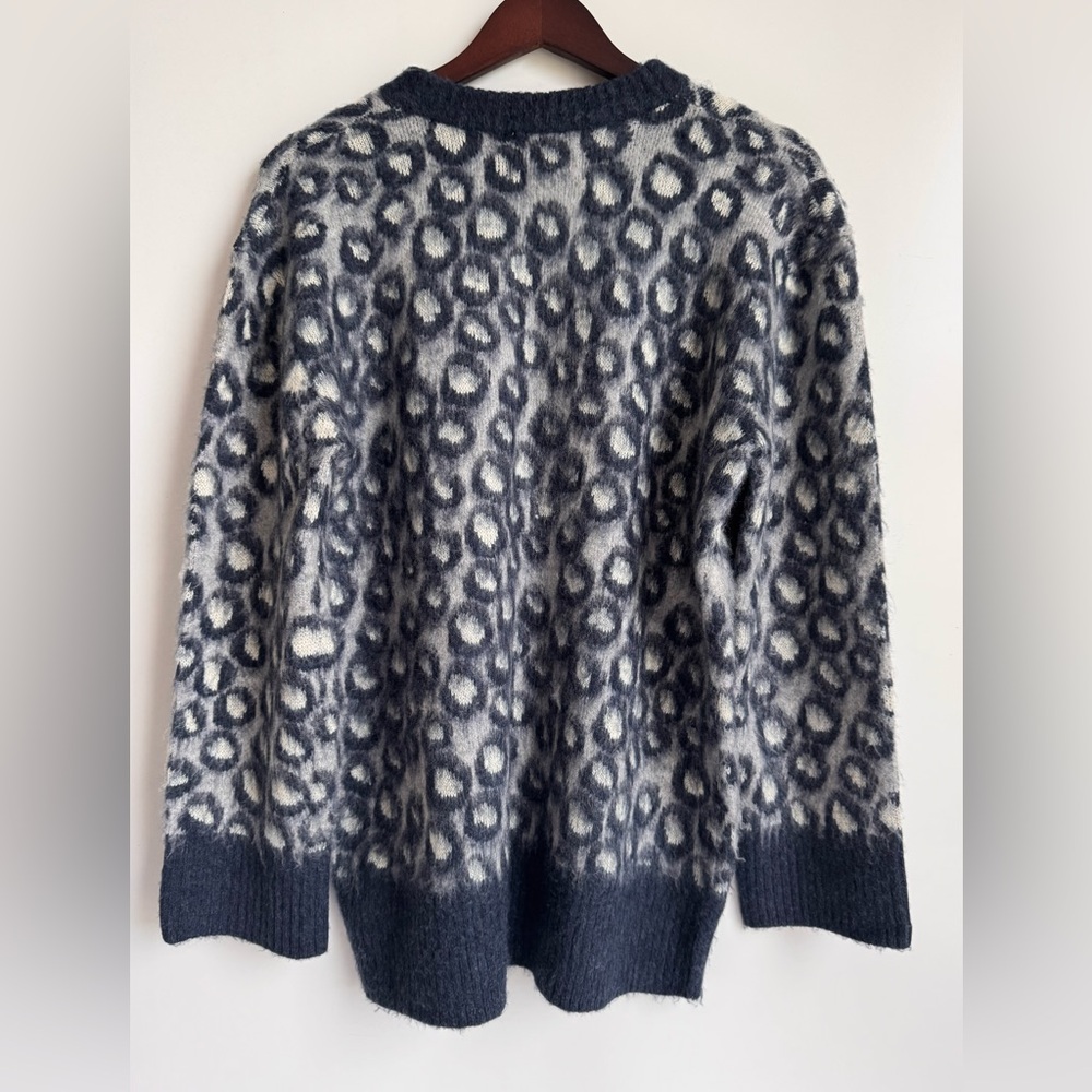Current / Elliott Women's Sweater Eyelash Size 0 Warm Animal Print Small Cozy - Picture 4 of 6